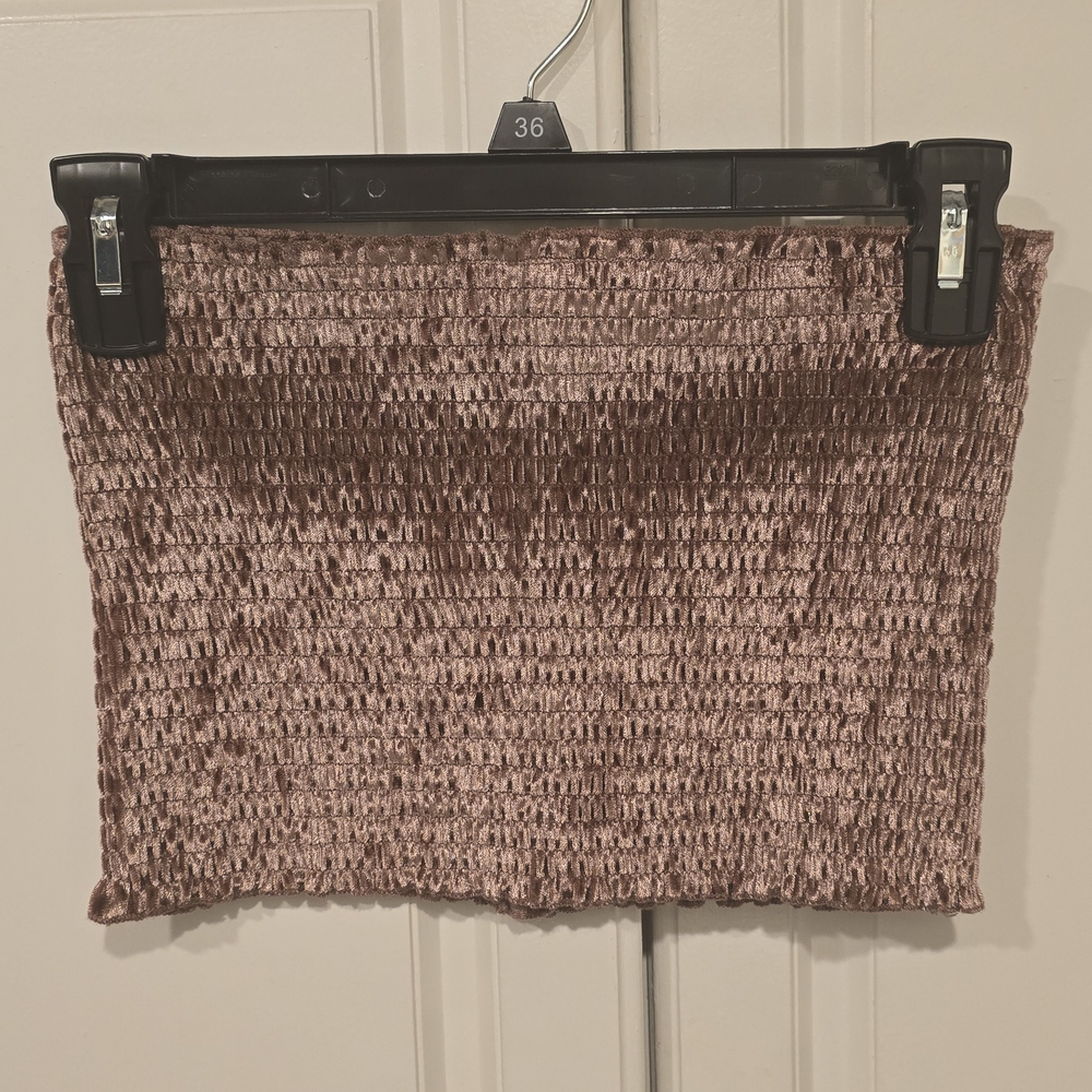Chic Velvet Rose Gold Tube Top